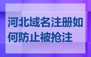 河北域名注册如何防止被抢注
