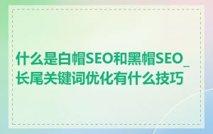 什么是白帽SEO和黑帽SEO_长尾关键词优化有什么技巧