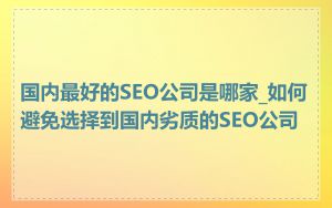 国内最好的SEO公司是哪家_如何避免选择到国内劣质的SEO公司