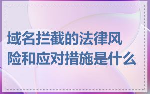 域名拦截的法律风险和应对措施是什么