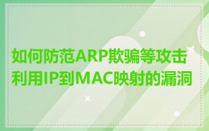如何防范ARP欺骗等攻击利用IP到MAC映射的漏洞
