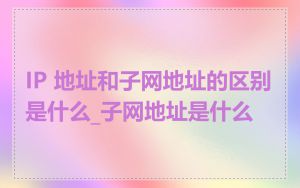 IP 地址和子网地址的区别是什么_子网地址是什么