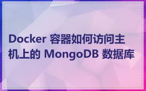 Docker 容器如何访问主机上的 MongoDB 数据库