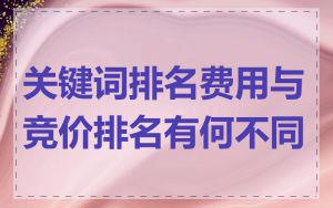 关键词排名费用与竞价排名有何不同