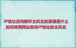 IP地址反向解析主机名的原理是什么_如何使用网站查询IP地址的主机名