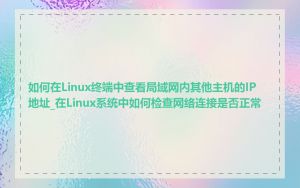 如何在Linux终端中查看局域网内其他主机的IP地址_在Linux系统中如何检查网络连接是否正常
