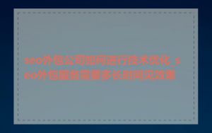 seo外包公司如何进行技术优化_seo外包服务需要多长时间见效果
