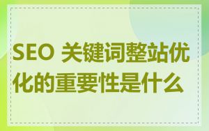 SEO 关键词整站优化的重要性是什么