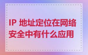 IP 地址定位在网络安全中有什么应用