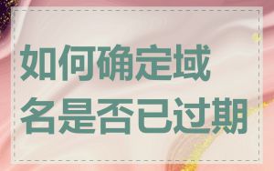如何确定域名是否已过期