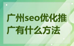 广州seo优化推广有什么方法