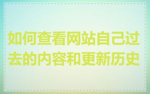 如何查看网站自己过去的内容和更新历史