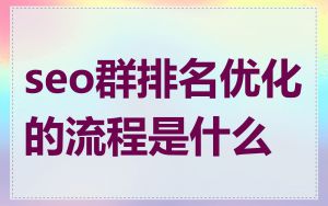 seo群排名优化的流程是什么