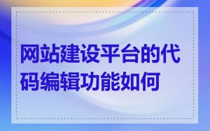 网站建设平台的代码编辑功能如何