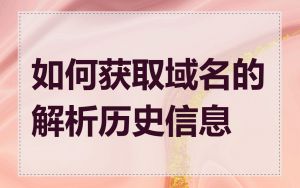 如何获取域名的解析历史信息