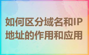 如何区分域名和IP地址的作用和应用