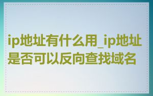 ip地址有什么用_ip地址是否可以反向查找域名