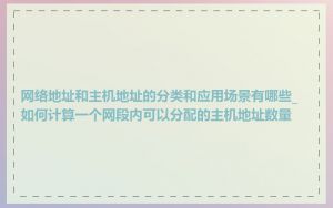 网络地址和主机地址的分类和应用场景有哪些_如何计算一个网段内可以分配的主机地址数量