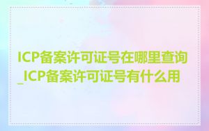 ICP备案许可证号在哪里查询_ICP备案许可证号有什么用