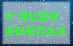 IP 地址查询密码是否合法