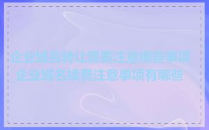 企业域名转让需要注意哪些事项_企业域名续费注意事项有哪些