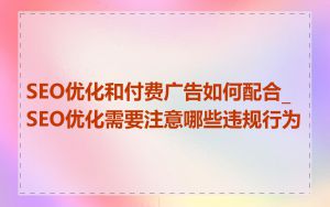SEO优化和付费广告如何配合_SEO优化需要注意哪些违规行为