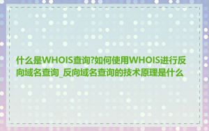 什么是WHOIS查询?如何使用WHOIS进行反向域名查询_反向域名查询的技术原理是什么