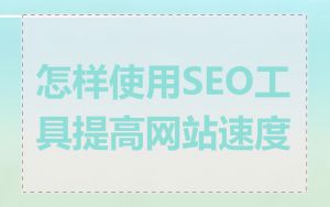 怎样使用SEO工具提高网站速度