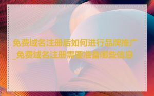 免费域名注册后如何进行品牌推广_免费域名注册需要准备哪些信息