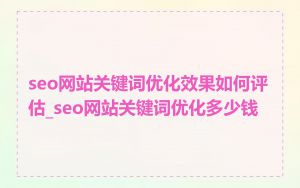 seo网站关键词优化效果如何评估_seo网站关键词优化多少钱