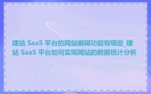 建站 SaaS 平台的网站编辑功能有哪些_建站 SaaS 平台如何实现网站的数据统计分析