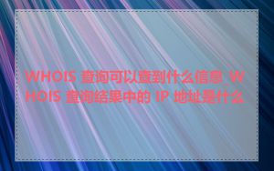 WHOIS 查询可以查到什么信息_WHOIS 查询结果中的 IP 地址是什么