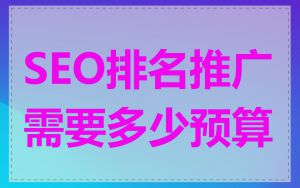 SEO排名推广需要多少预算
