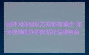国外网站建设方案都有哪些_如何选择国外的网站托管服务商