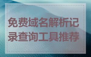 免费域名解析记录查询工具推荐
