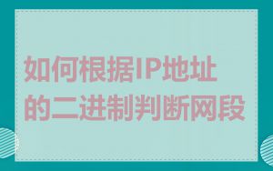 如何根据IP地址的二进制判断网段