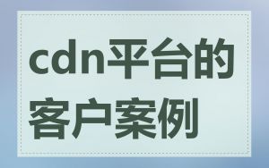 cdn平台的客户案例