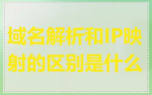 域名解析和IP映射的区别是什么