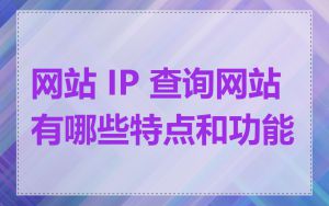 网站 IP 查询网站有哪些特点和功能