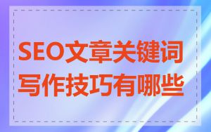 SEO文章关键词写作技巧有哪些