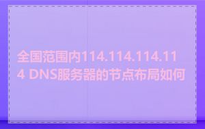 全国范围内114.114.114.114 DNS服务器的节点布局如何