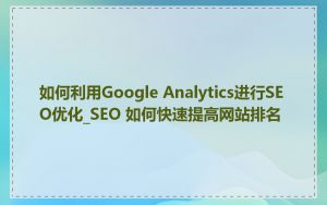 如何利用Google Analytics进行SEO优化_SEO 如何快速提高网站排名