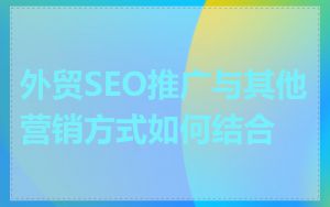 外贸SEO推广与其他营销方式如何结合