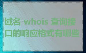 域名 whois 查询接口的响应格式有哪些