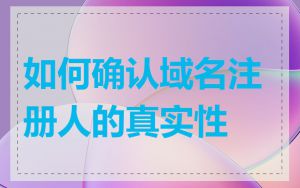 如何确认域名注册人的真实性