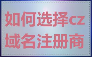 如何选择cz域名注册商