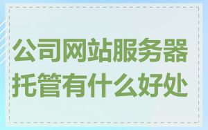 公司网站服务器托管有什么好处