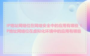 IP地址网络位在网络安全中的应用有哪些_IP地址网络位在虚拟化环境中的应用有哪些