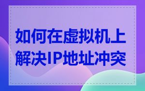 如何在虚拟机上解决IP地址冲突