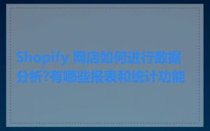 Shopify 网店如何进行数据分析?有哪些报表和统计功能